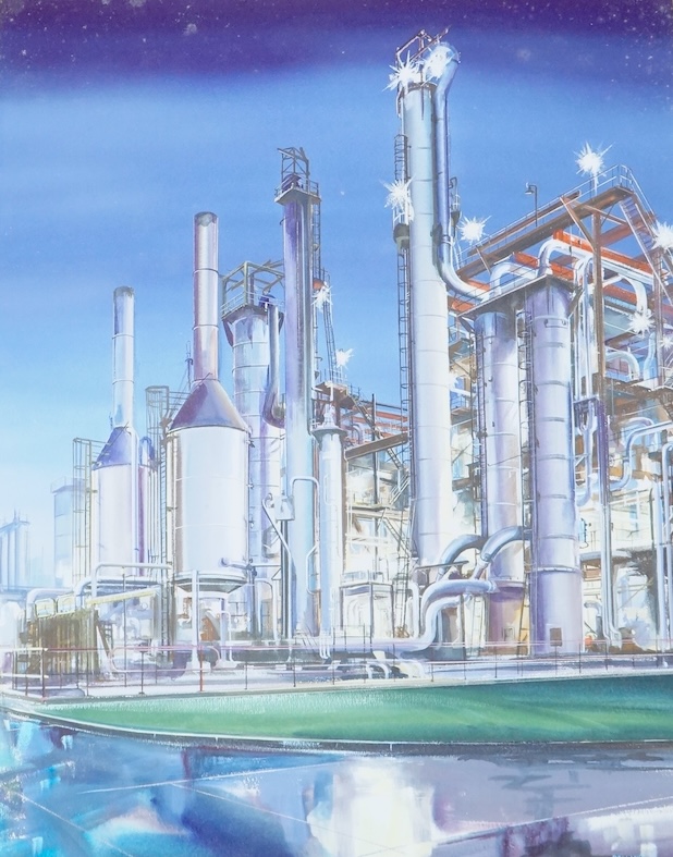 J. Pelling, Industrial illustration, 'Inspiration for brave new world', signed, gouache, 39 x 32cm, mounted, unframed